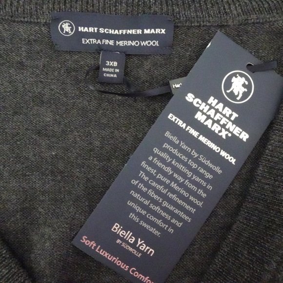 Hart Schaffner Marx V-Neck Sweater - Dark Gray - Picture 5 of 7